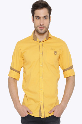 

Fifty Two Men's Solid Casual Yellow Shirt, D.yellow.