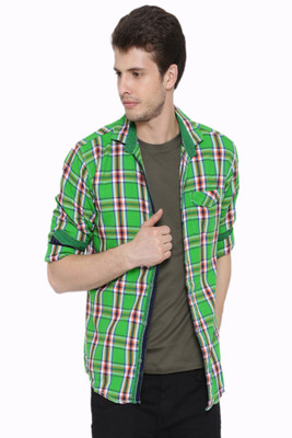 

Fifty Two Men's Checkered Casual Green Shirt
