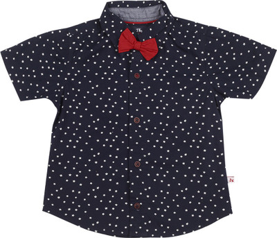 

Nauti Nati Baby Boys Printed Casual Dark Blue Shirt, Navy blue