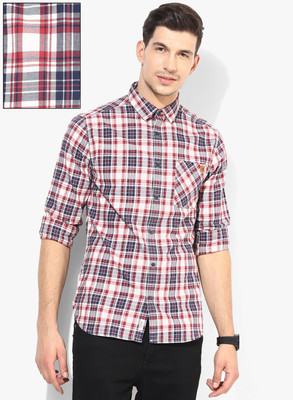 

Jack & Jones Men's Checkered Casual Red Shirt, Peacoat