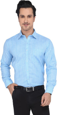 

Devaa Men's Striped Casual Shirt, Firozi