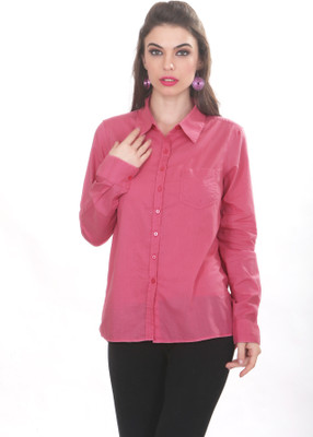 

Ten on Ten Women's Solid Casual Pink Shirt