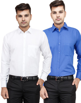Frankline Men Solid Formal Multicolor Shirt(Pack of 2)