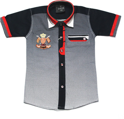 

Empire Apparels Boys Embroidered, Printed, Graphic Print Casual Blue Shirt