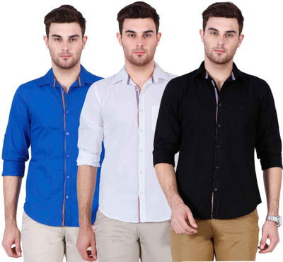 Ojass Men Solid Casual Dark Blue Shirt Ojass Men Solid Casual Dark Blue Shirt