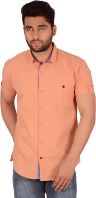 

Studio Nexx Men's Solid Casual Orange Shirt