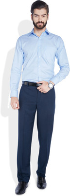 Park Avenue Men's Solid Formal Blue Shirt