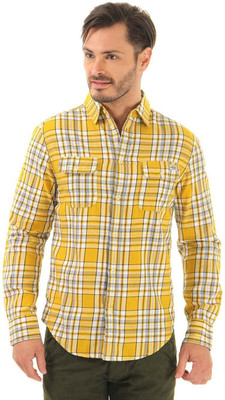 

Jack & Jones Men's Checkered Casual Yellow Shirt, Yolk yellow