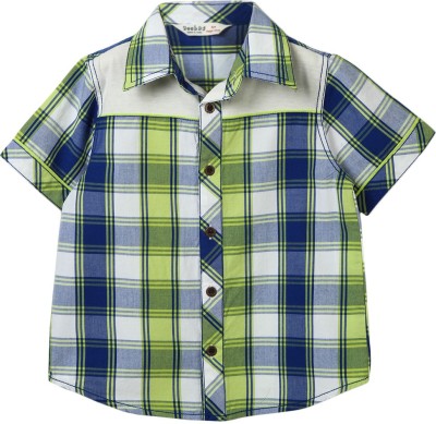 

Beebay Boys Checkered Casual Green Shirt, Neon green