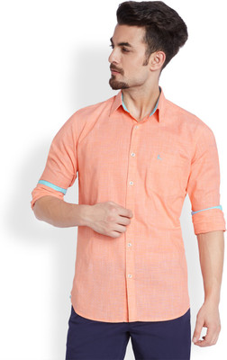

Parx Men's Solid Casual Orange Shirt