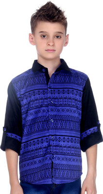 

MashUp Boys Printed Casual Blue Shirt