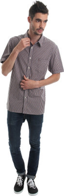 

Indian Terrain Men' Checkered Casual Multicolor Shirt, Brown