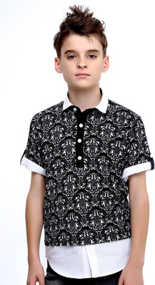 

MashUp Boys Printed Party Black Shirt