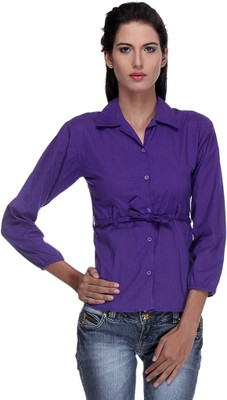 

TeeMoods Women's Solid Casual Purple Shirt
