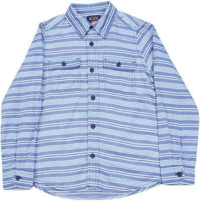 

The Children's Place Boys Striped Casual Blue Shirt, 1221