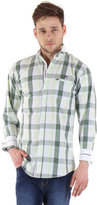

Fifty Two Men's Checkered Casual Multicolor Shirt, Wht.green.