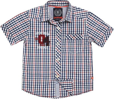 

SuperYoung Boys Checkered Casual Dark Blue Shirt, Navy
