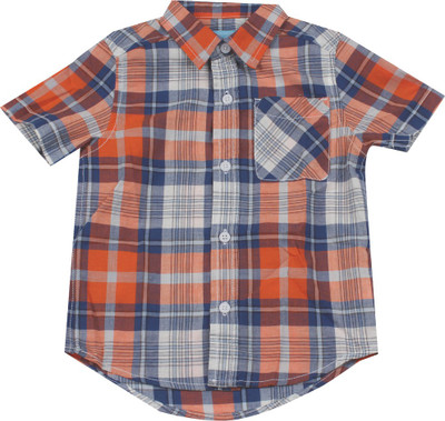 

The Children's Place Boys Checkered Casual Orange Shirt, Qp