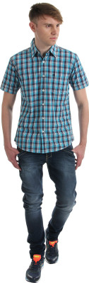 

Wrangler Men's Checkered Casual Multicolor Shirt, Blue