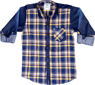 

MashUp Boys Checkered Casual Yellow Shirt