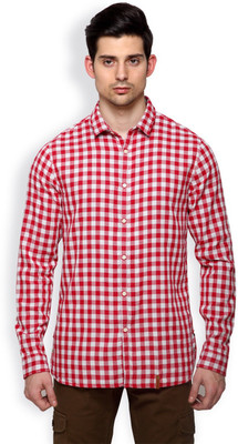 Blackberrys Men Checkered Casual Maroon Shirt