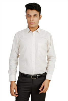 

Helg Men's Solid Formal White Shirt