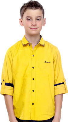 

MashUp Boys Solid Casual Yellow Shirt