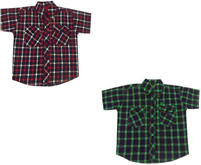 

Fashionitz Baby Boys Checkered Casual Shirt(Pack of 2), Multicolor