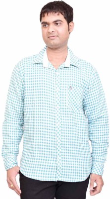 BRITISH TERMINAL Men Checkered Casual Green Shirt