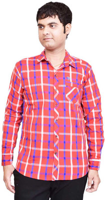 BRITISH TERMINAL Men Checkered Casual Red Shirt