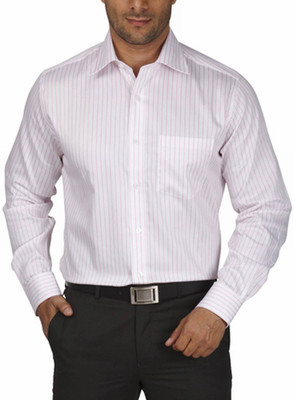 

Park Avenue Men's Striped Formal Collar Shirt, Red