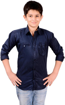 

Aedi Boys Solid Casual Blue Shirt, Navy blue
