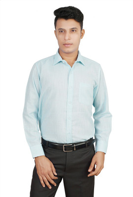 

Helg Men's Solid Formal Blue Shirt, Light blue