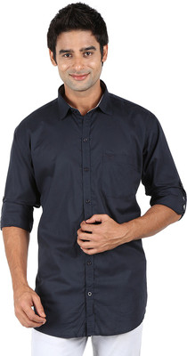 SN'C Men's Solid Casual Dark Green Shirt, Mehandi green01