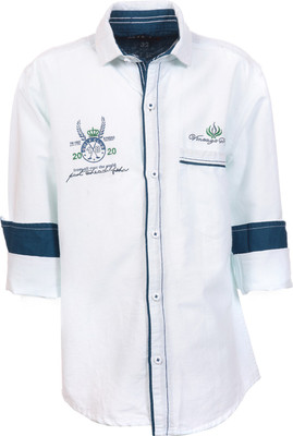 

Anry Boys Solid Casual White Shirt