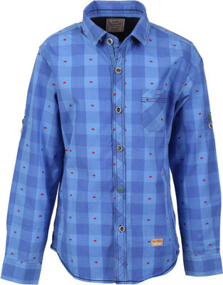 

Lilliput Boy's Self Design Casual Blue Shirt
