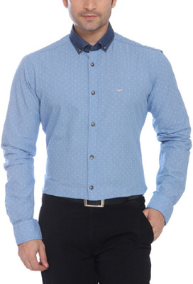 

Park Avenue Men's Printed Formal Blue Shirt