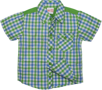 

FS Mini Klub Boys Checkered Casual Green Shirt, Greenplaid