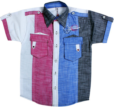 

Bad Boys Boys Striped Casual Pink Shirt