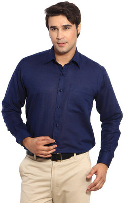 

Hanu Men's Solid Formal Blue Shirt