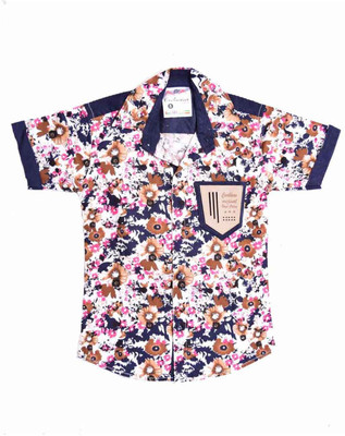 BRITISH TERMINAL Boys Self Design Casual Pink Shirt