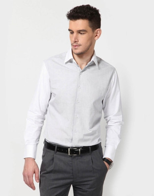

Dazzio Men's Solid Casual Grey, White Shirt, Sky blue