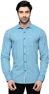 

Thinc Men's Checkered Casual Green Shirt