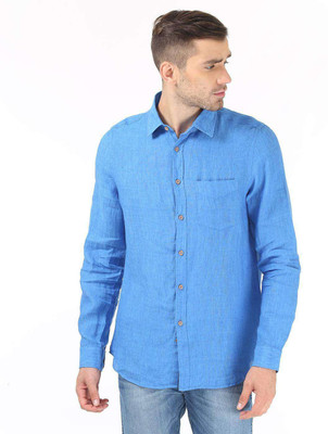 

London Fog Men's Solid Casual Blue Shirt, Navy