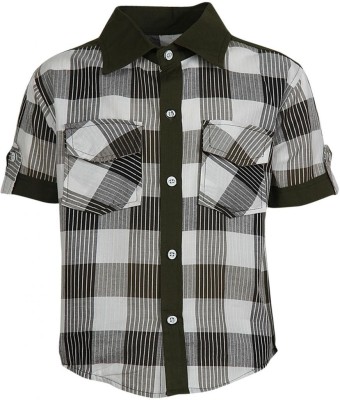 

Gkidz Boys Checkered Party Multicolor Shirt, Grey