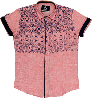 

Pokizo Boys Printed Casual Pink, Blue Shirt, Blue;pink