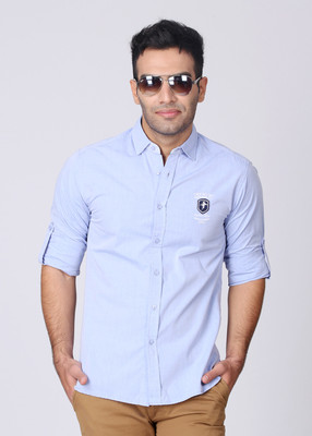 The Indian Garage Co. Men's Solid Casual Blue Shirt