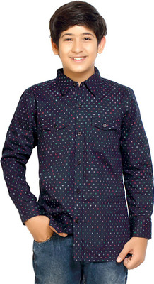 

Kick Start Boys Printed Casual Blue Shirt, Navy