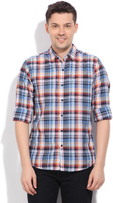 Lee Men's Checkered Casual Multicolor Shirt, Red