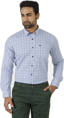 

London Fog Men's Checkered Formal Multicolor Shirt, Blue multi